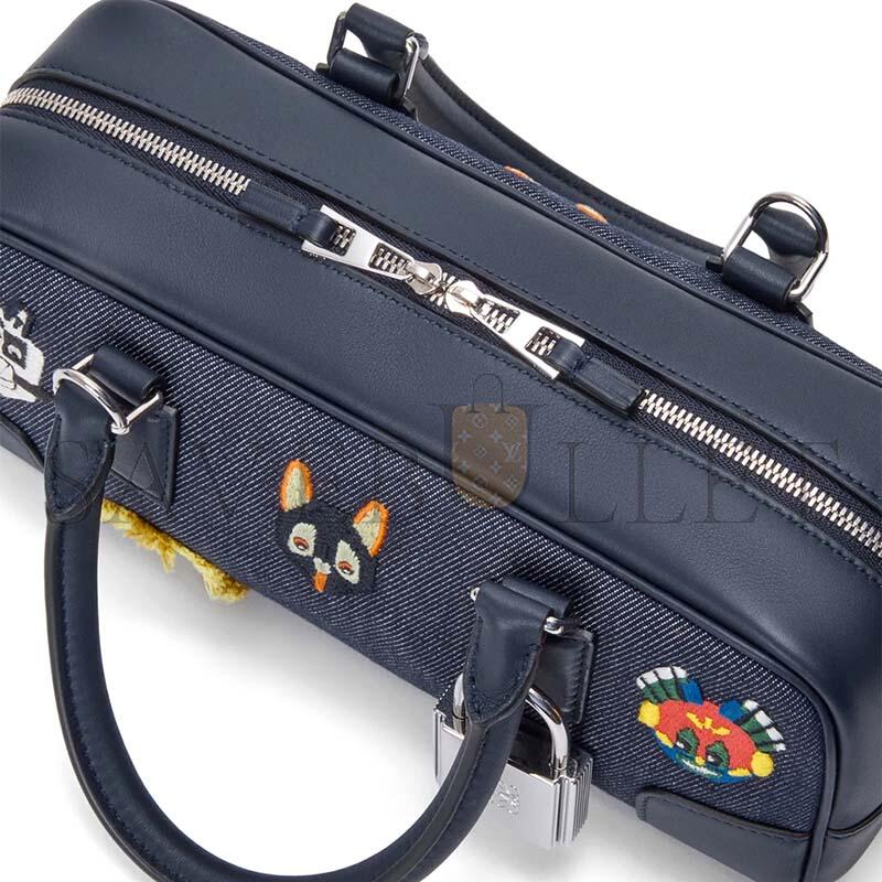 LOEWE CATS AMAZONA 23 CROPPED BAG IN EMBROIDERED DENIM A039N23X15-5100 (23*11*10cm)